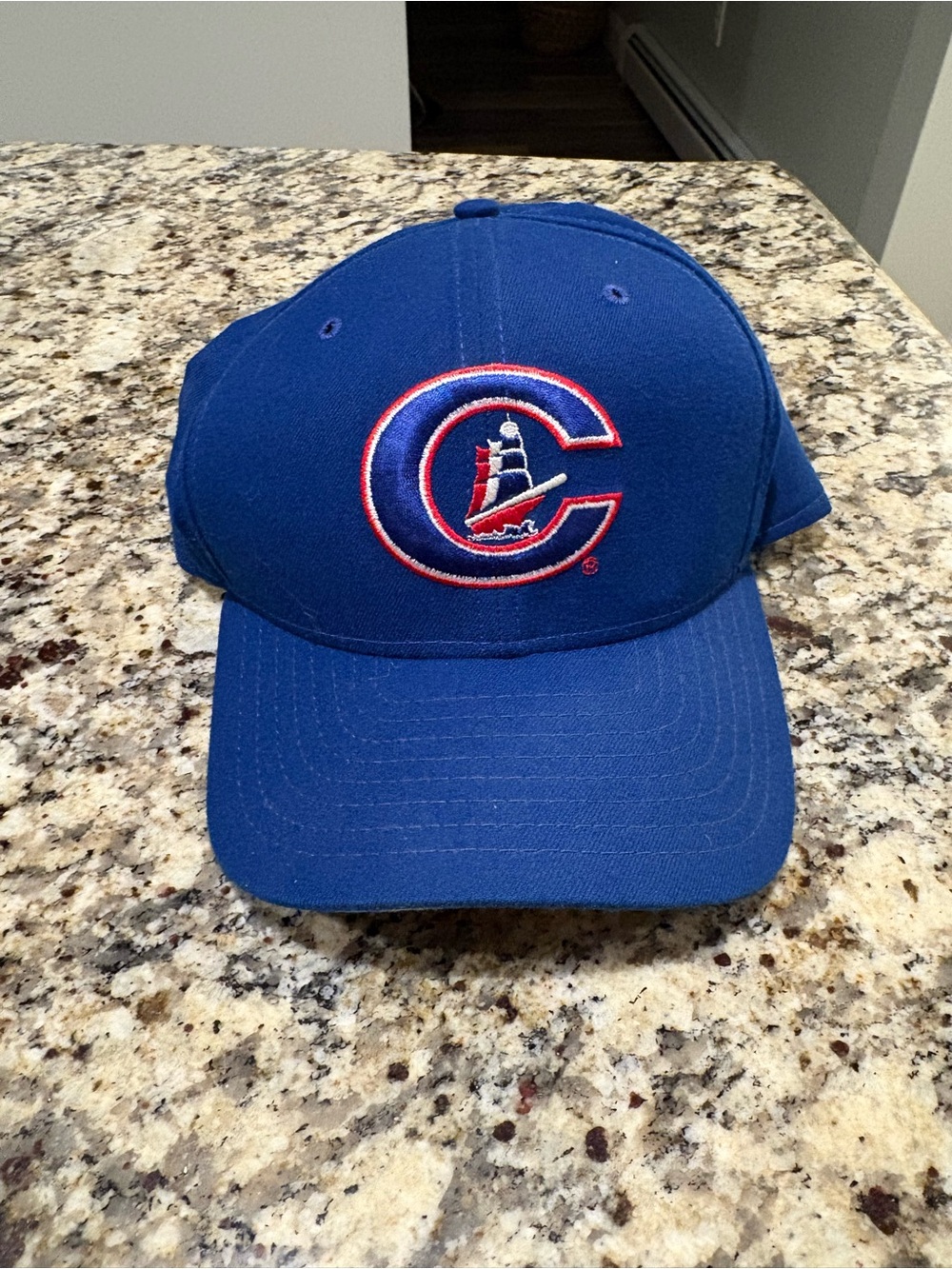 Vintage 90s New Era Pro Model USA Columbus Clippers MiLB Snapback Hat Blue Retro